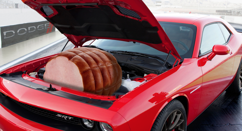 Illustration for article titled Cars With Hams Instead Of Engines